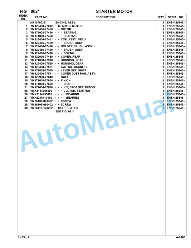 Komatsu FKI SK05J-2 Skid Loader Parts Manual SK05JF20001-UP-2