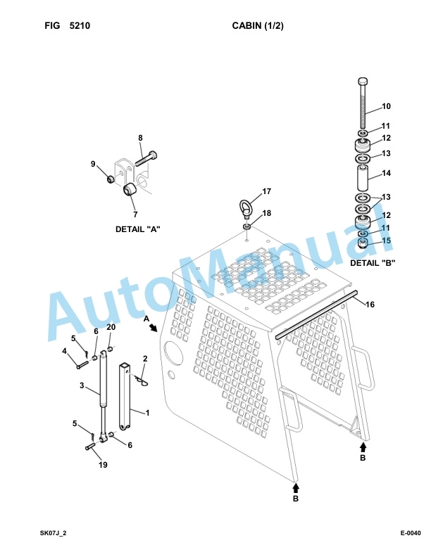 Komatsu FKI SK07J-2 Skid Loader Parts Manual SK07JF20001-UP-3