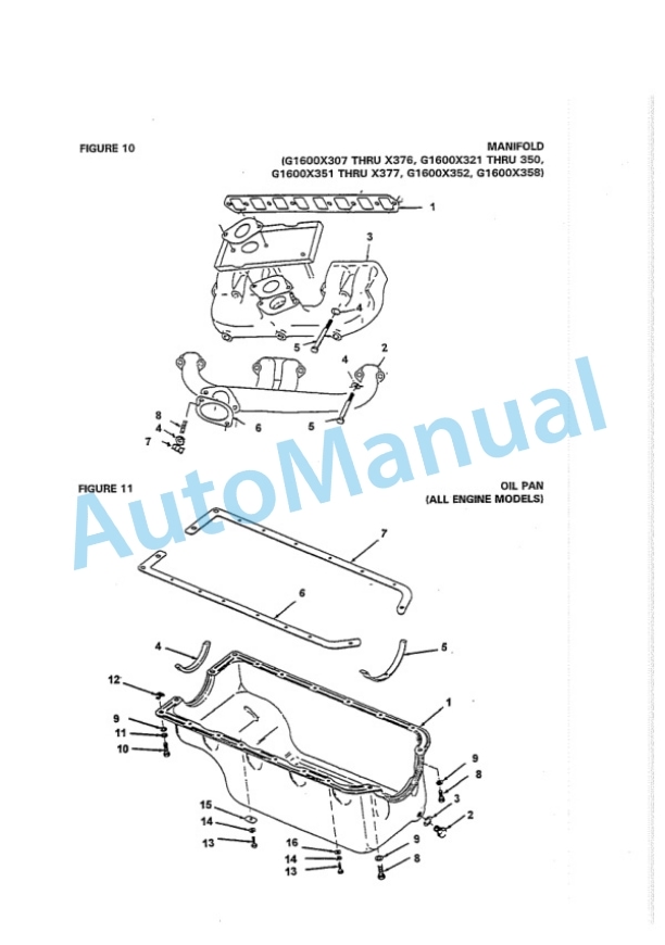 Komatsu G1600 Gasoline Engine Parts Manual KO-PM169-3