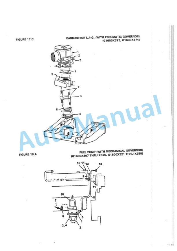 Komatsu G1600 Gasoline Engine Parts Manual KO-PM169-4