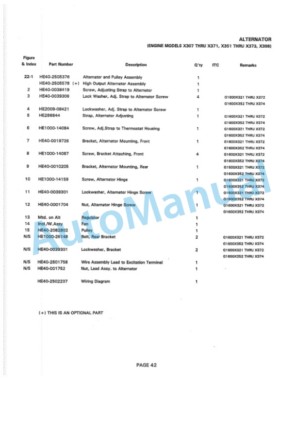 Komatsu G1600 Gasoline Engine Parts Manual KO-PM169-5