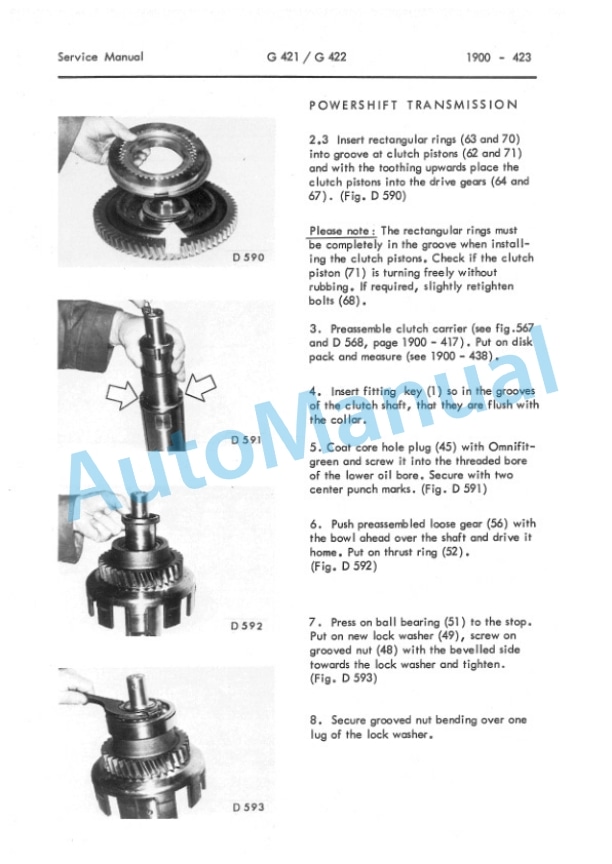 Komatsu G421, G422, G521, G522, G523 Transmission Service Manual 2975 413 M1-3