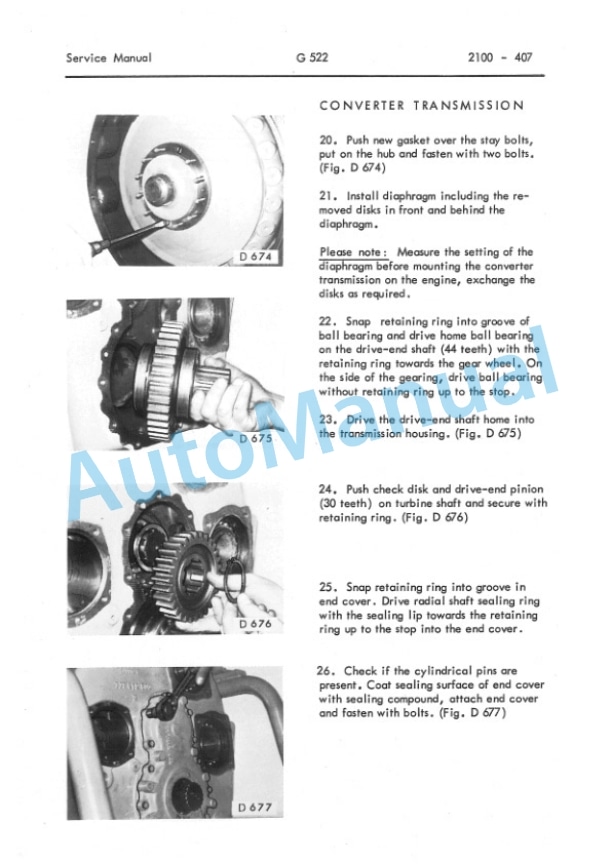 Komatsu G421, G422, G521, G522, G523 Transmission Service Manual 2975 413 M1-4