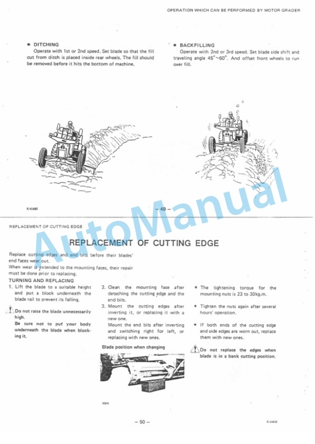 Komatsu GD28AC-1 Motor Grader Operation and Maintenance Manual SEAM237A01-3
