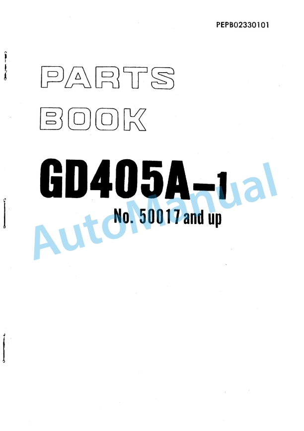 Komatsu GD405A-1 Parts Manual PEPB02330101