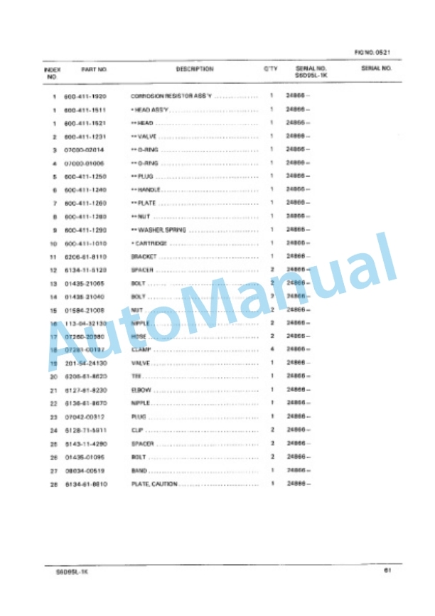 Komatsu GD461A-1 Motor Grader Parts Manual PEPBG4610100-2