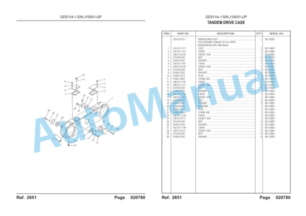 Komatsu GD511A-1 Parts Book LEPBG51100-4