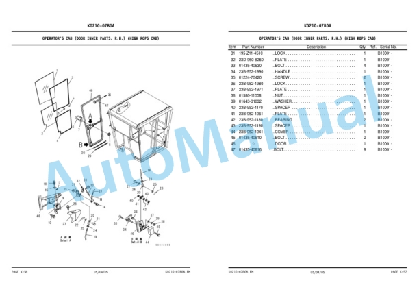 Komatsu GD555-3C Galeo Motor Grader Parts Manual KEPB074300-4