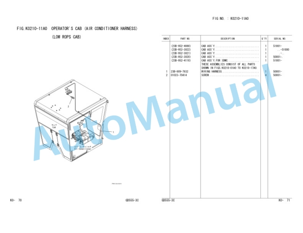 Komatsu GD555-3C Motor Grader Parts Manual FEN00130-04-4