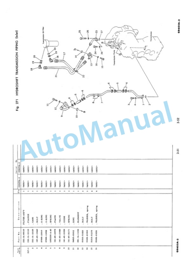 Komatsu GD605A-3, GD655A-3 Motor Grader Parts Manual PEPB023D0302-3