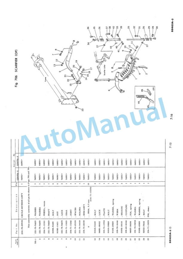 Komatsu GD605A-3, GD655A-3 Motor Grader Parts Manual PEPB023D0302-5
