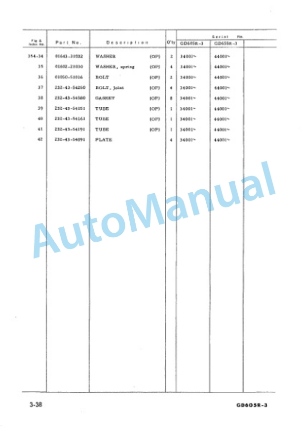 Komatsu GD605R-3, GD655R-3 Motor Grader Parts Manual PEPB023C0301-4