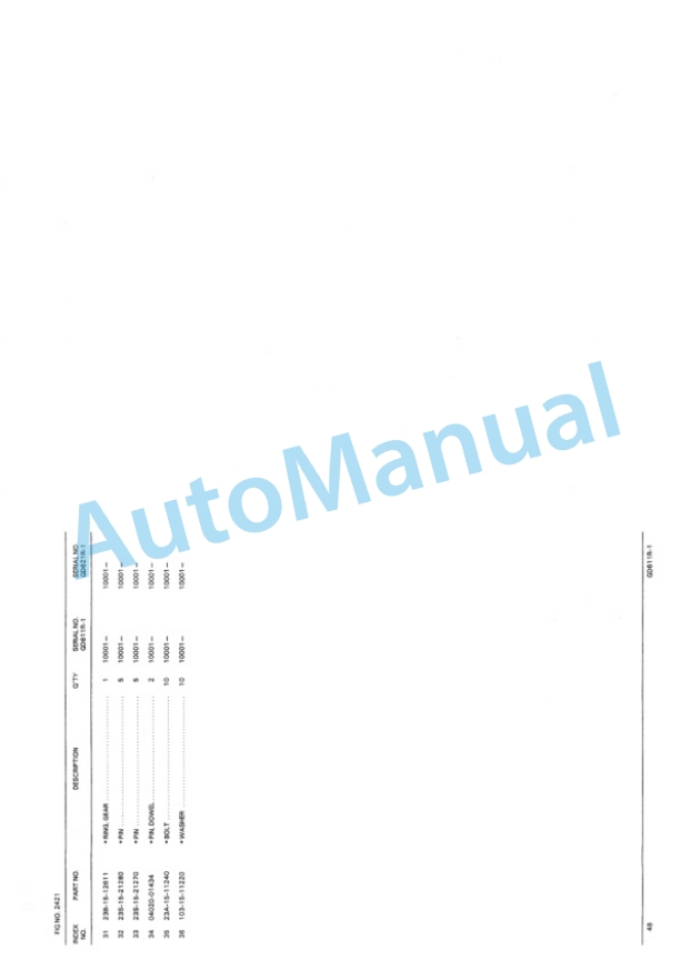 Komatsu GD611R-1, GD621R-1 Motor Grader Parts Manual PEPBG611R102-3