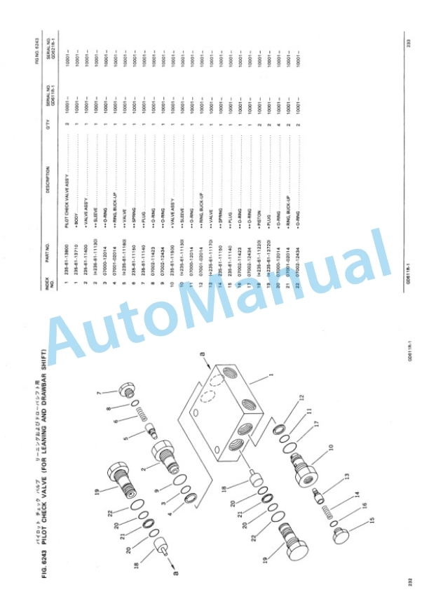Komatsu GD611R-1, GD621R-1 Motor Grader Parts Manual PEPBG611R102-5