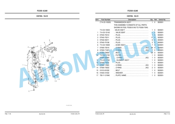 Komatsu GD655-3C Galeo Motor Grader Parts Manual KEPB074100-3