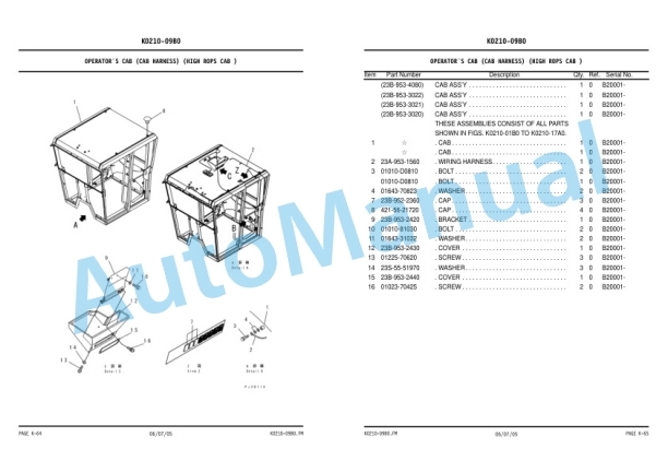 Komatsu GD655-3C Galeo Motor Grader Parts Manual KEPB074100-4