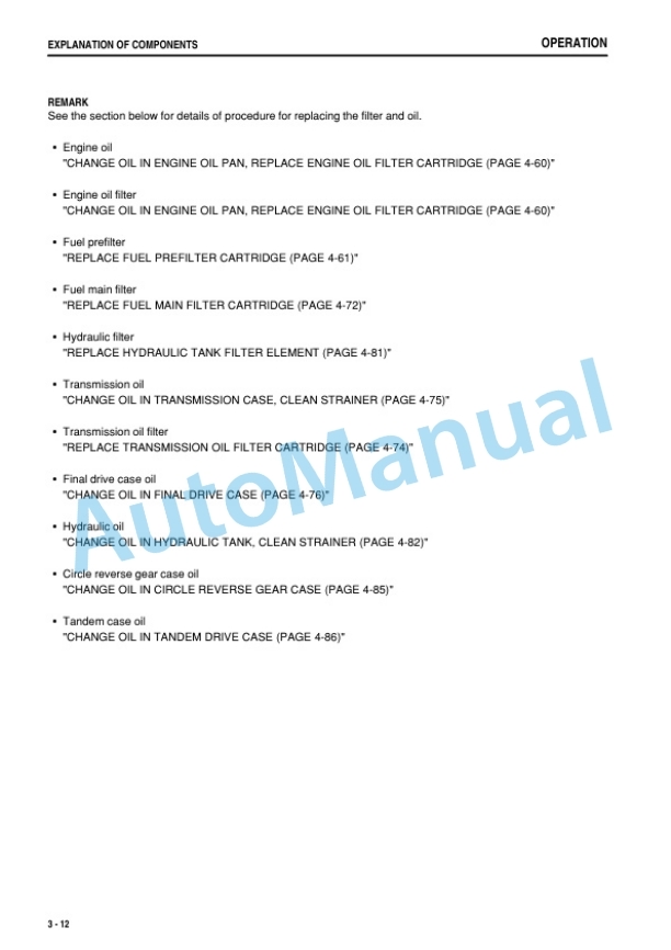 Komatsu GD675-5 Motor Grader Operation and Maintenance Manual PEN01015-04-2