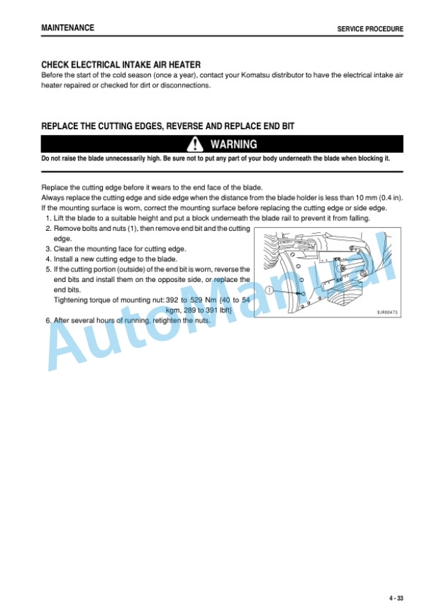 Komatsu GD705-5 Motor Grader Operation and Maintenance Manual PEN00687-13-5
