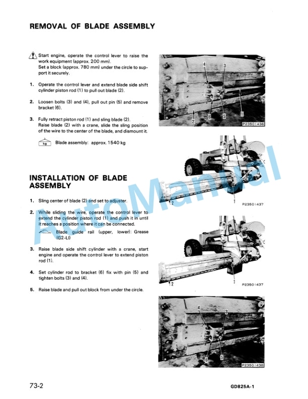 Komatsu GD825A-1 Motor Grader Shop Manual SEBM02350106-5