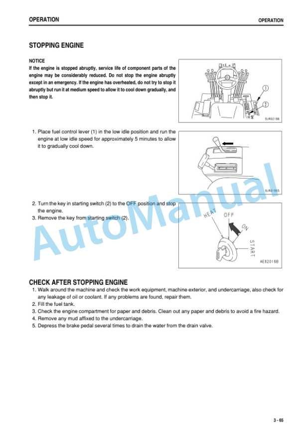 Komatsu GD825A-2 Motor Grader Operation and Maintenance Manual PEN01805-02-3