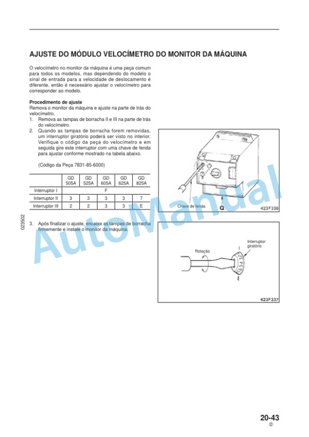 Komatsu GD825A-2 Motor Grader Shop Manual KPBM002308-3