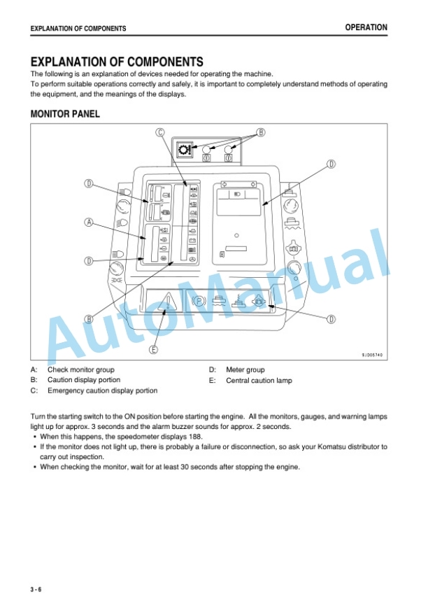 Komatsu GD825A-2E0 Motor Grader Operation and Maintenance Manual PEN00627-05-2