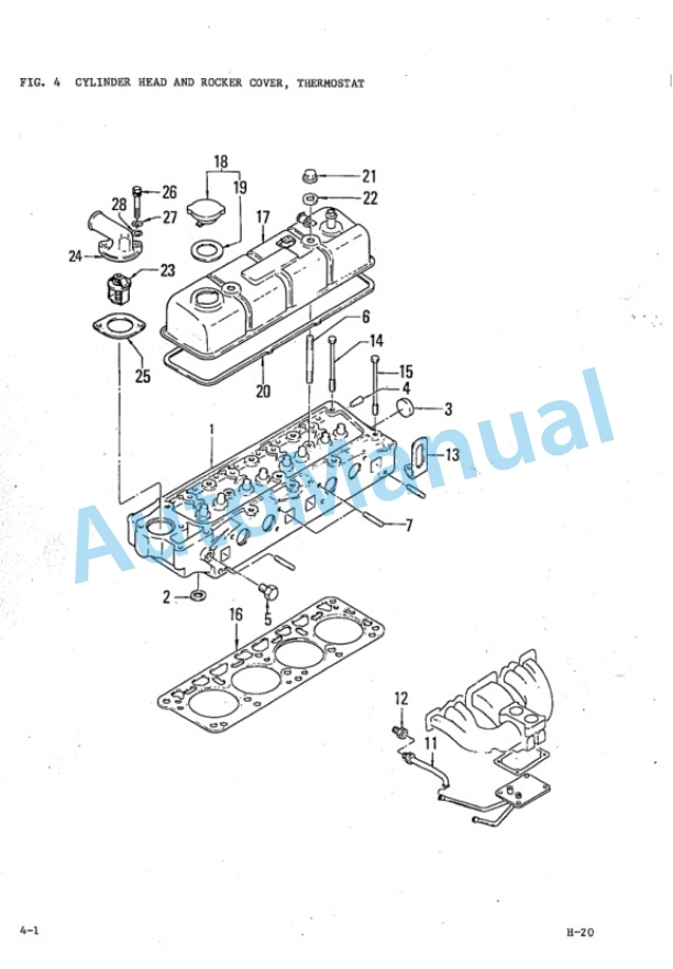 Komatsu H-20 Gasoline Engine Parts Manual H20-PNE6-2