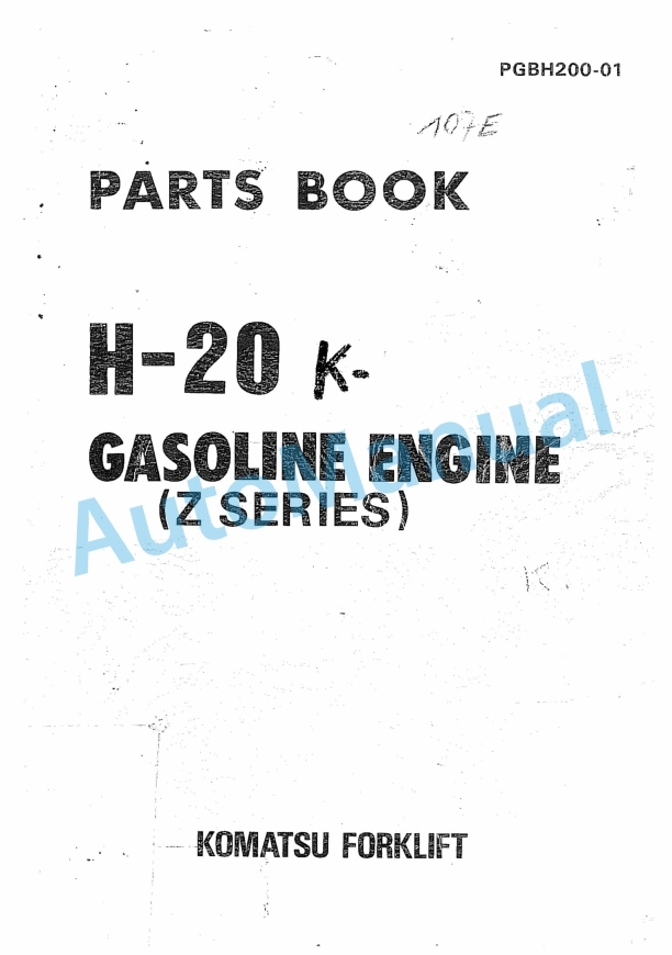 Komatsu H-20 Gasoline Engine Parts Manual PGBH200-01
