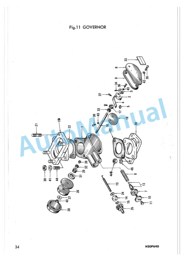 Komatsu H20PU40 Gasoline Engine Parts Manual H20PU40-PE2-4