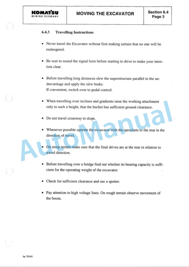 Komatsu H285S Hydraulic Shovel Operation and Maintenance Manual H285S78139-3