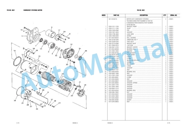Komatsu H465-5, SAA6D170E-2A Parts Manual LEPB0H4600-4