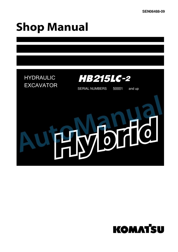 Komatsu HB215LC-2 Hydraulic Excavator Shop Manual SEN06488-09