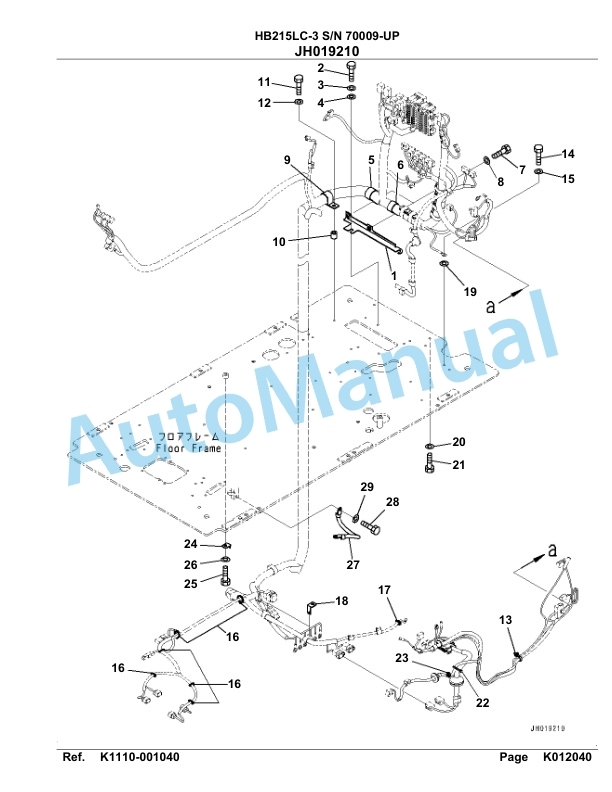 Komatsu HB215LC-3 Parts Manual 70009-UP-4