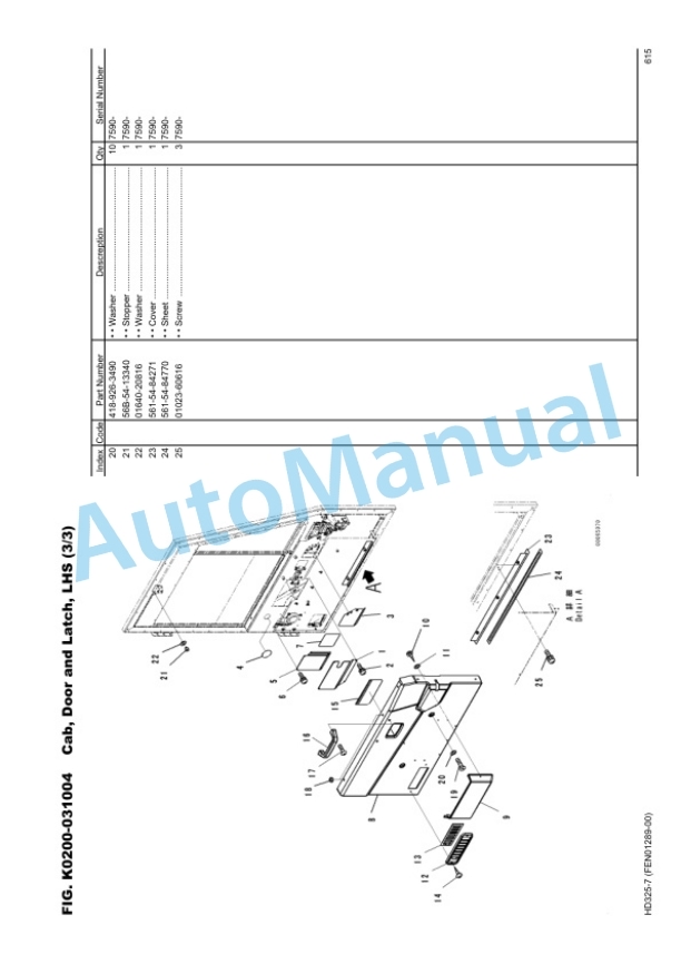Komatsu HB325-7 Hydraulic Excavator Parts Manual EEPC011400-4