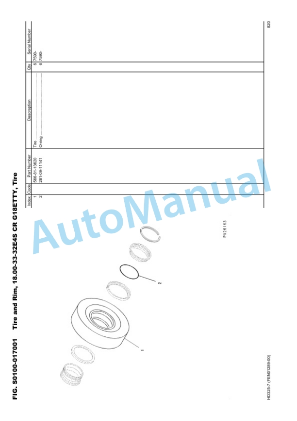 Komatsu HB325-7 Hydraulic Excavator Parts Manual EEPC011400-5