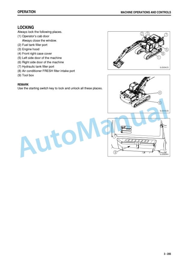 Komatsu HB335-1, HB335LC-1, HB365-1, HB365LC-1 Hydraulic Excavator Operation and Maintenance Manual PEN00664-03-4