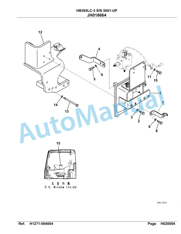 Komatsu HB365LC-3 Parts Manual 5001-UP-3