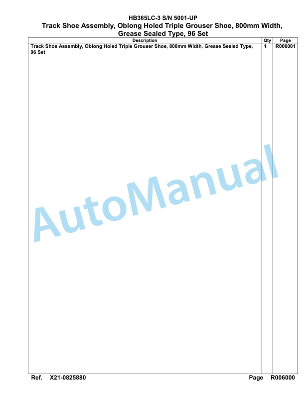 Komatsu HB365LC-3 Parts Manual 5001-UP-5