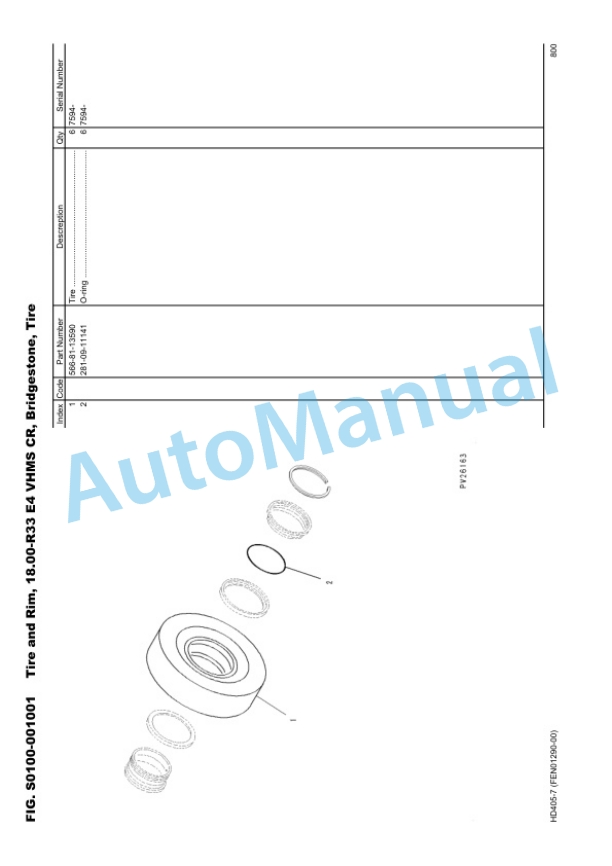 Komatsu HB405-7 Hydraulic Excavator Parts Manual EEPC011500-5