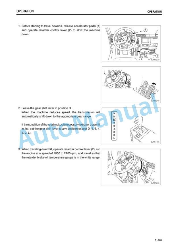 Komatsu HD325-7, HD405-7 Dump Truck Operation and Maintenance Manual TEN00807-09-3