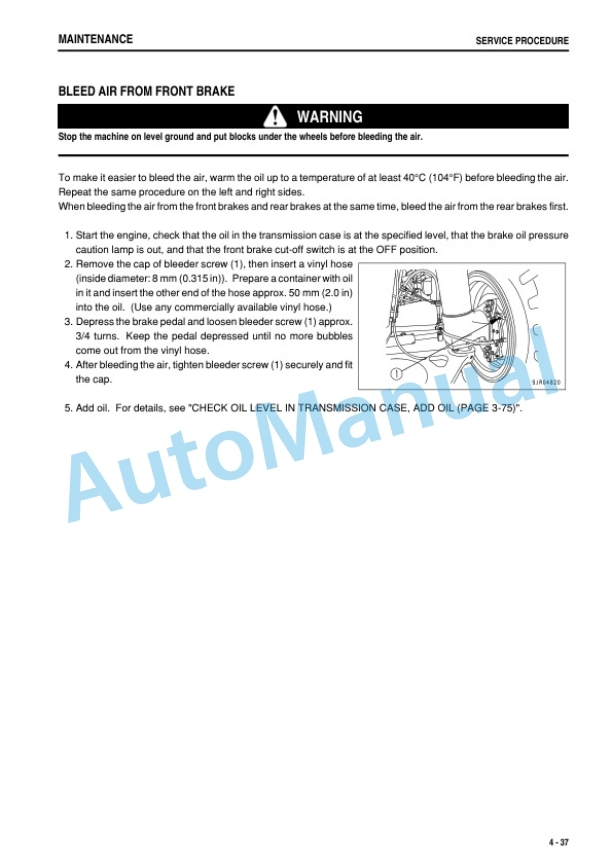 Komatsu HD325-7, HD405-7 Dump Truck Operation and Maintenance Manual TEN00807-09-4