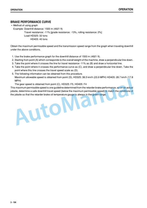 Komatsu HD325-7, HD405-7 Dump Truck Operation and Maintenance Manual TEN00807-11-3
