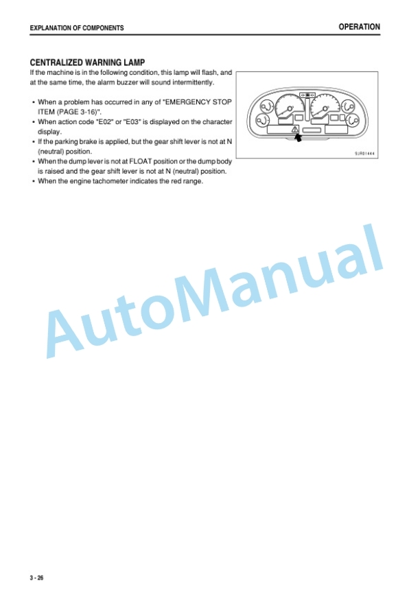Komatsu HD325-7R, HD405-7R Dump Truck Operation and Maintenance Manual PEN00838-13-2