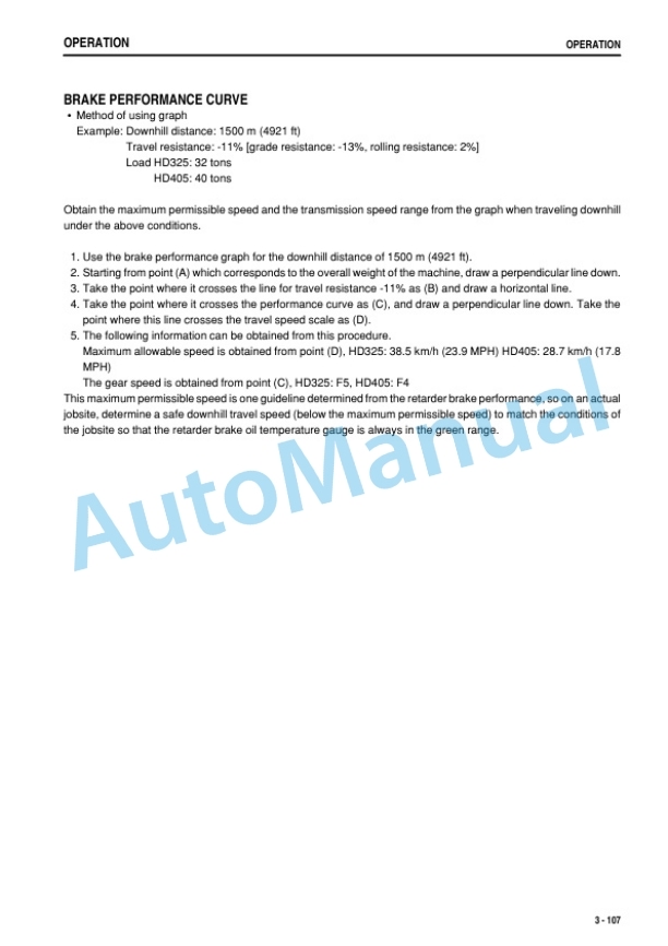 Komatsu HD325-7R, HD405-7R Dump Truck Operation and Maintenance Manual PEN00838-13-3