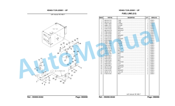 Komatsu HD465-7, SAAED170E-3 Parts Manual LEPBH467R6-5