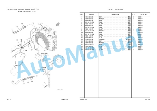 Komatsu HD465-7E0 Dump Truck Parts Manual PBCT5657M0-2