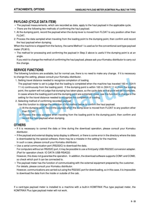 Komatsu HD465-7E0, HD605-7E0 Dump Truck Operation and Maintenance Manual PEN01418-07-5