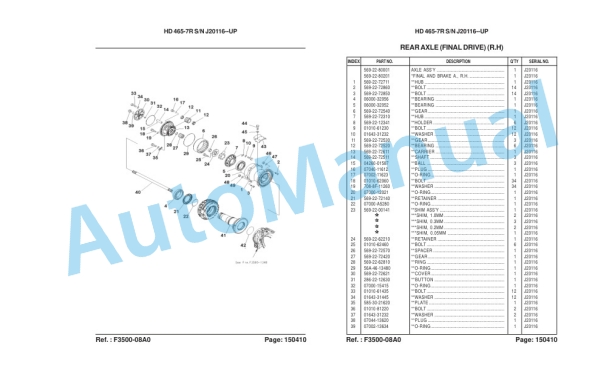Komatsu HD465-7R Galeo Dump Truck Parts Manual LEPBH467R0-3