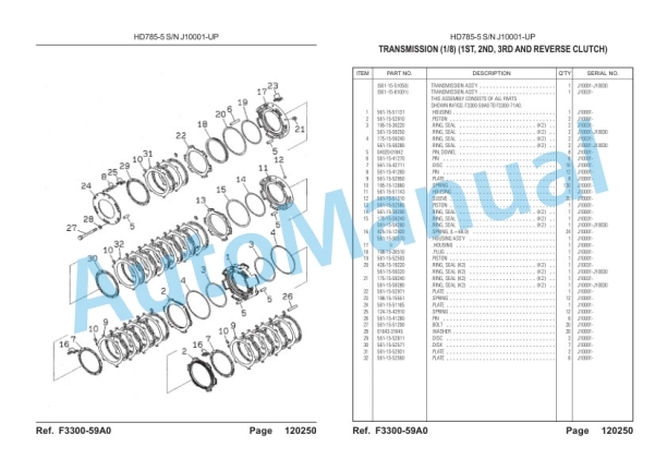 Komatsu HD785-5 Dump Truck Parts Manual LEPBH78500-3