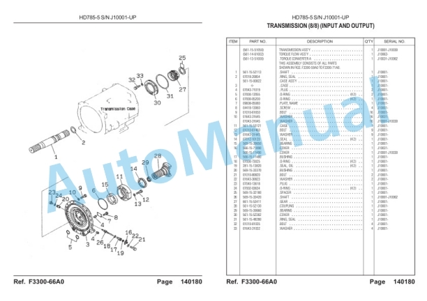 Komatsu HD785-5 Dump Truck Parts Manual LEPBH78501-3